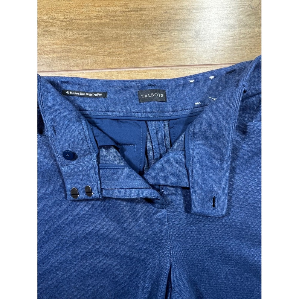 Talbots Modern Knit Wide Leg Pant‎ Blue Women's Size 4 - Picture 5 of 10